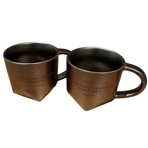 Extremely rare limited Starbucks Reserve & Roastery metallic mug set 8oz Chicago - Picture 1 of 6